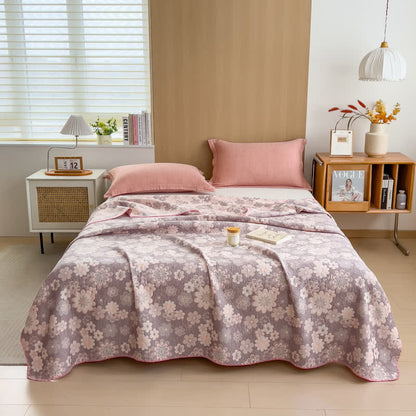 Reversible Cotton Coverlet | Floral Print | Twin, Full & Queen Sizes