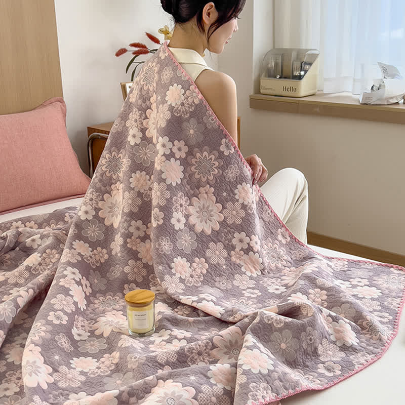 Reversible Cotton Coverlet | Floral Print | Twin, Full & Queen Sizes
