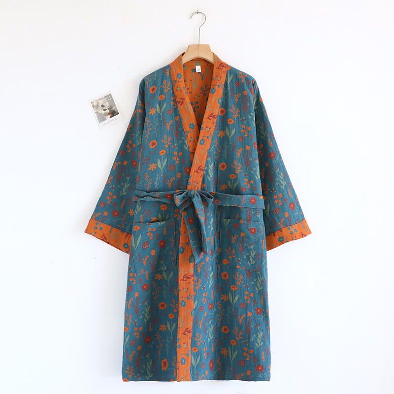 Bathrobe | Vintage Floral Jacquard Cotton | Relaxed Fit