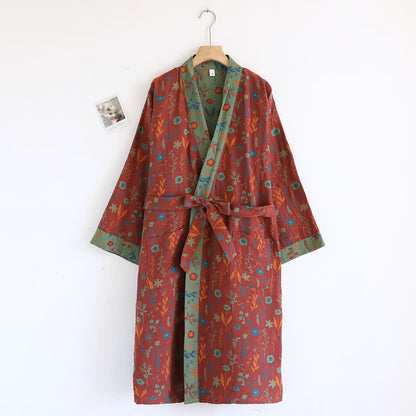 Bathrobe | Vintage Floral Jacquard Cotton | Relaxed Fit
