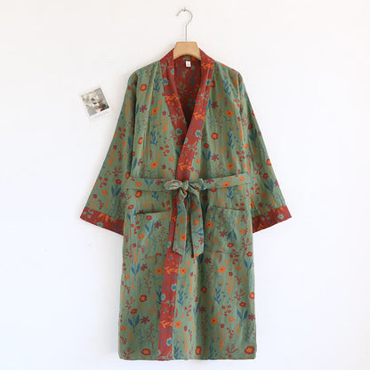 Bathrobe | Vintage Floral Jacquard Cotton | Relaxed Fit
