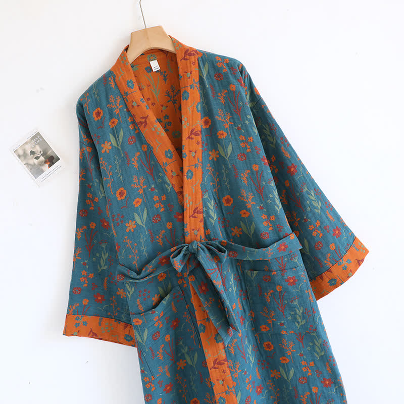 Bathrobe | Vintage Floral Jacquard Cotton | Relaxed Fit