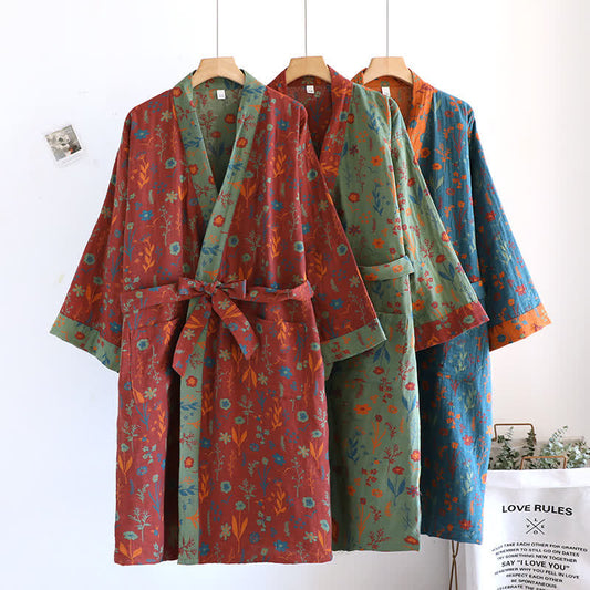 Bathrobe | Vintage Floral Jacquard Cotton | Relaxed Fit