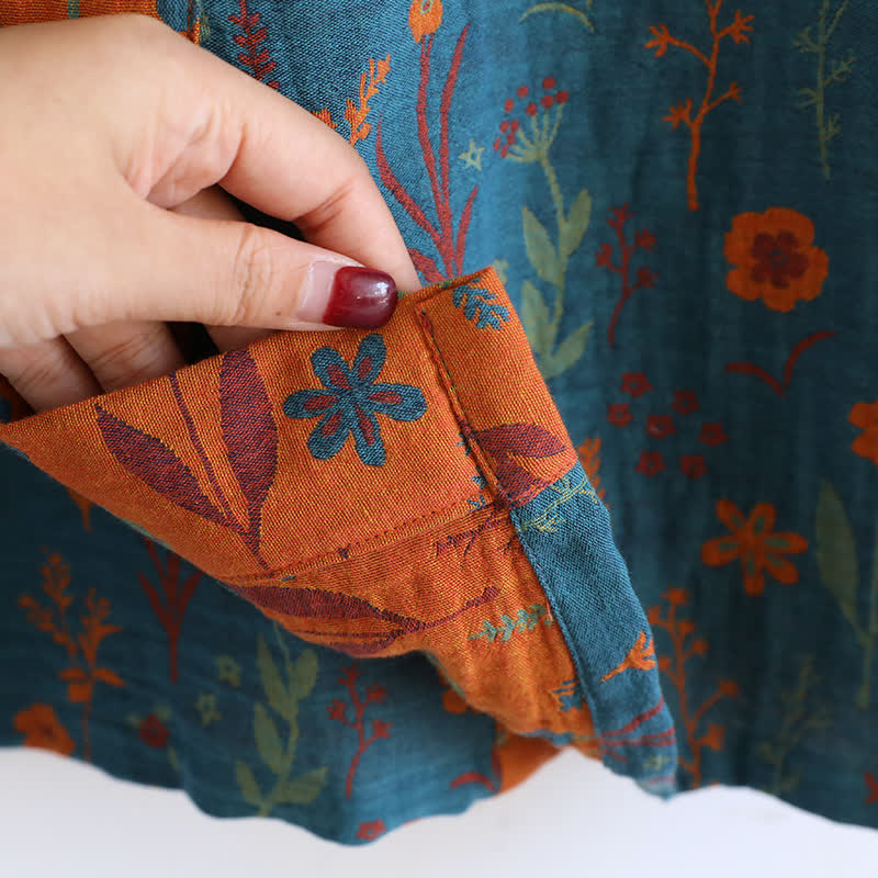 Bathrobe | Vintage Floral Jacquard Cotton | Relaxed Fit