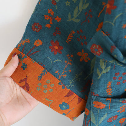 Bathrobe | Vintage Floral Jacquard Cotton | Relaxed Fit