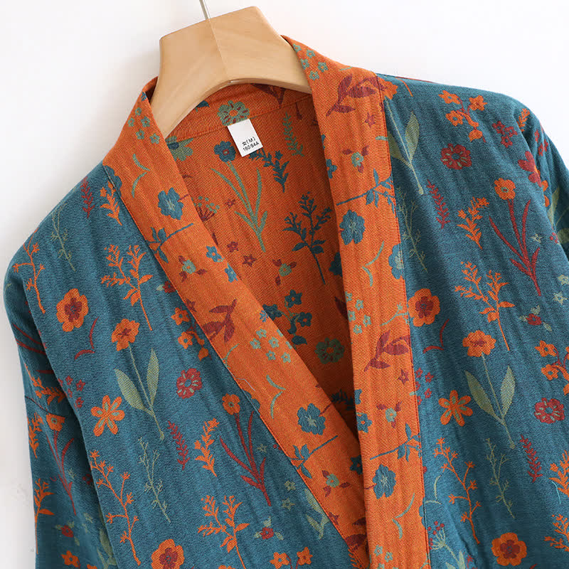 Bathrobe | Vintage Floral Jacquard Cotton | Relaxed Fit