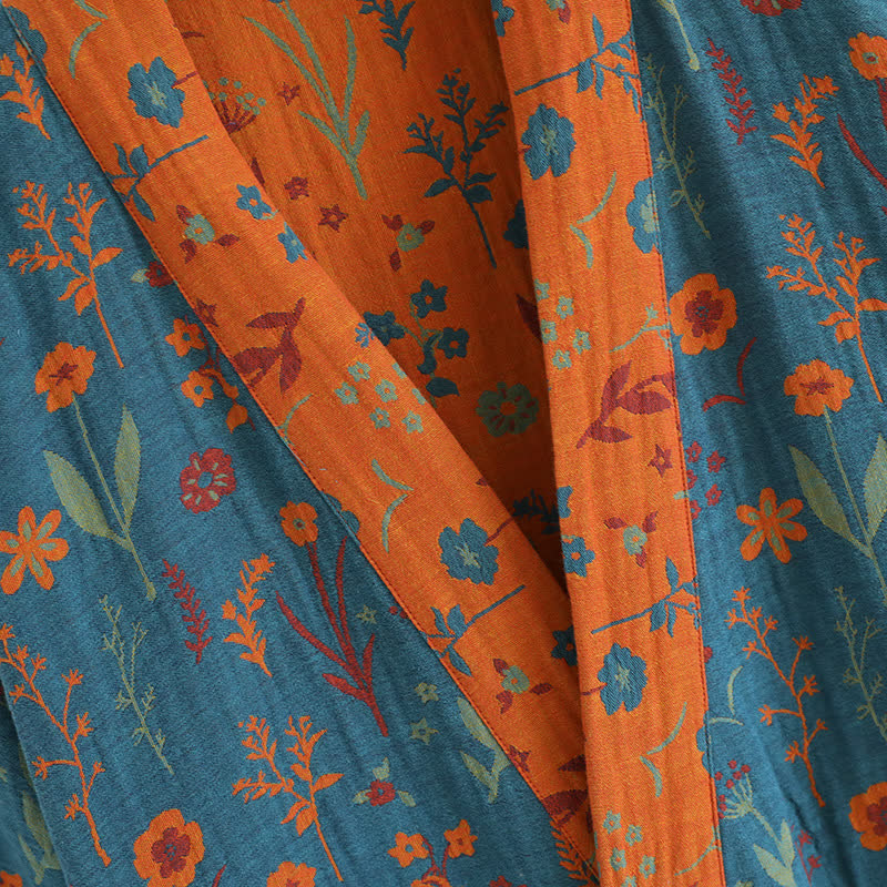 Bathrobe | Vintage Floral Jacquard Cotton | Relaxed Fit