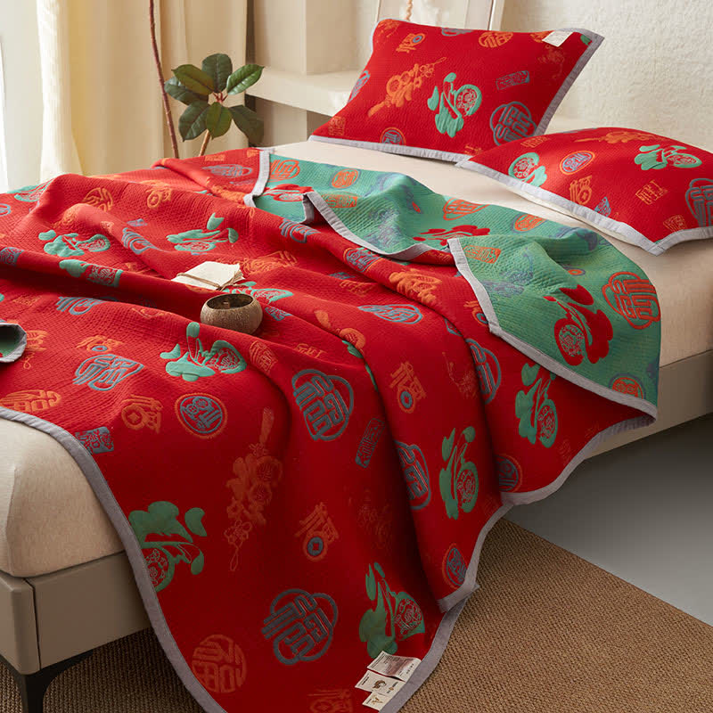 Reversible Cotton Quilt | Double-Layer Gauze | Multiple Sizes