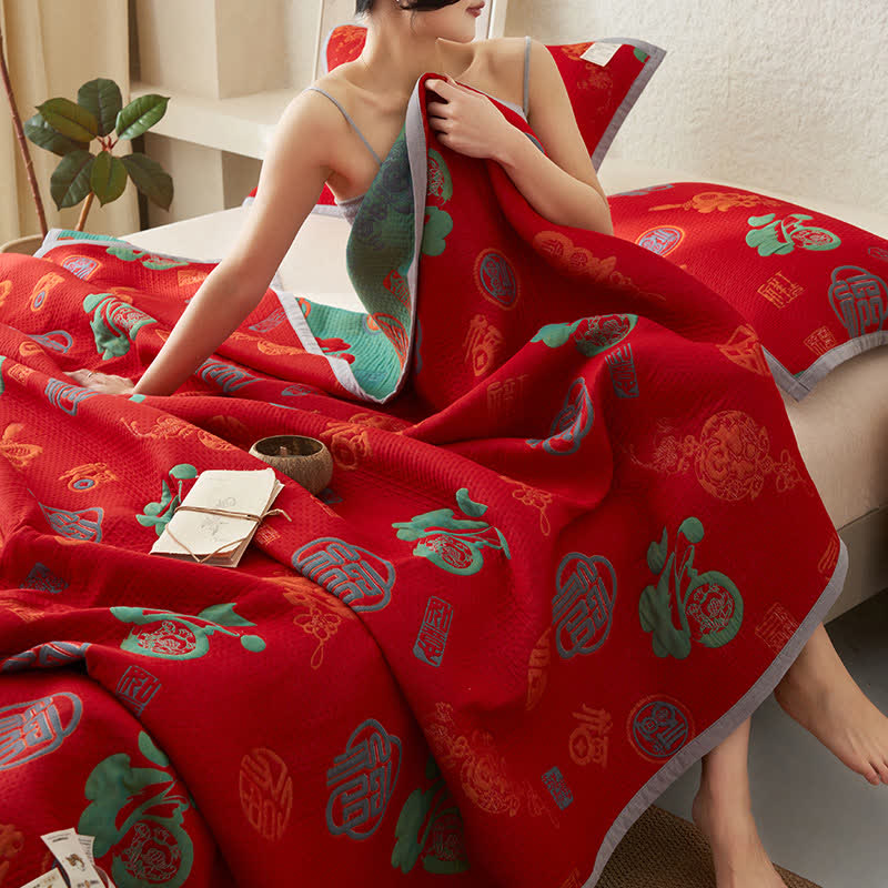 Reversible Cotton Quilt | Double-Layer Gauze | Multiple Sizes