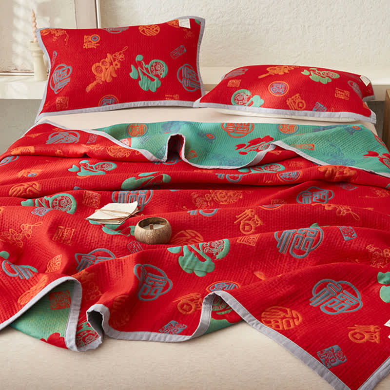 Reversible Cotton Quilt | Double-Layer Gauze | Multiple Sizes