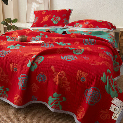 Reversible Cotton Quilt | Double-Layer Gauze | Multiple Sizes