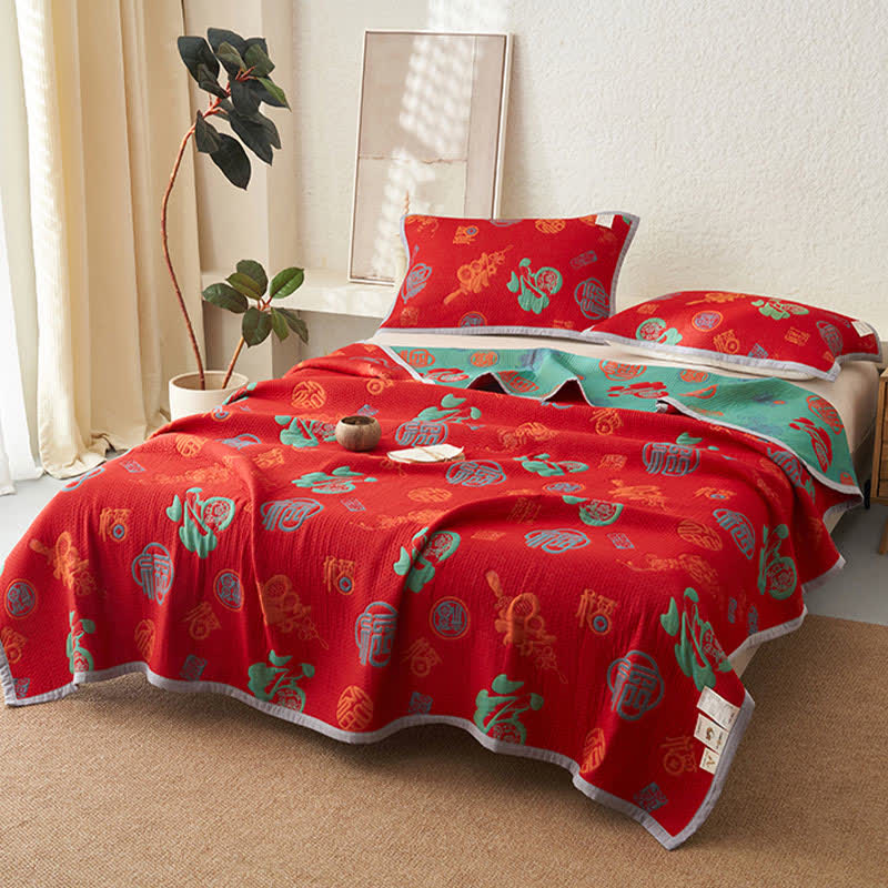 Reversible Cotton Quilt | Double-Layer Gauze | Multiple Sizes