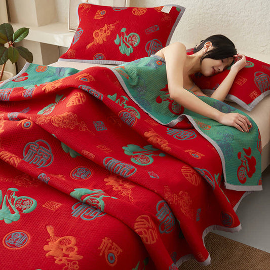 Reversible Cotton Quilt | Double-Layer Gauze | Multiple Sizes