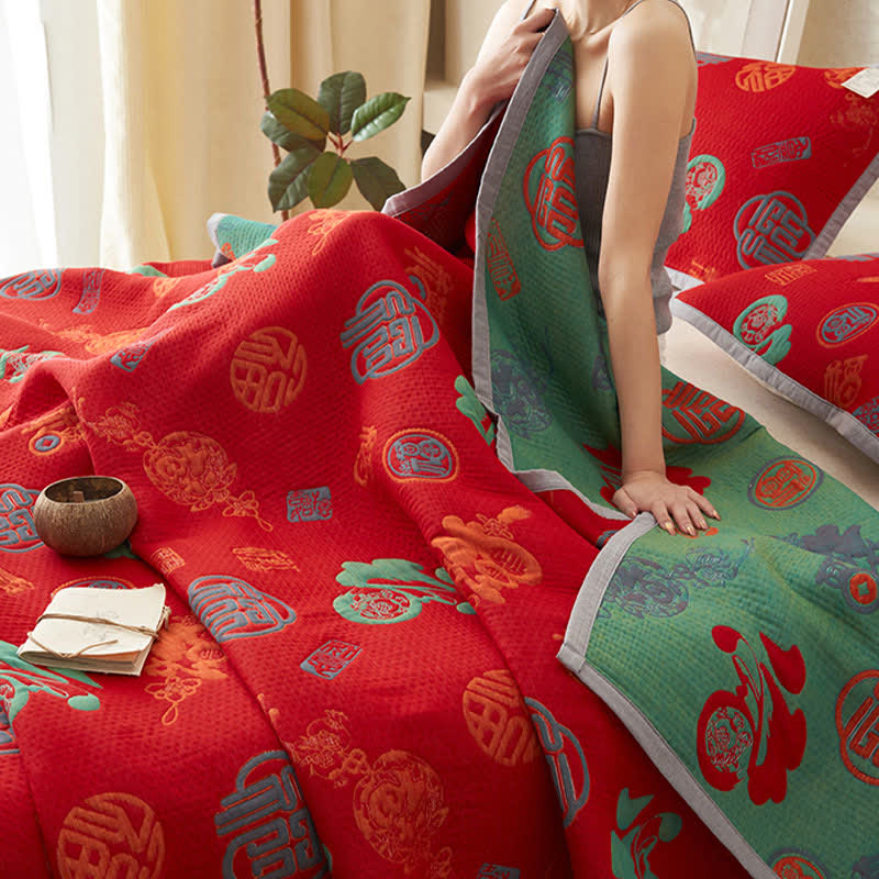 Reversible Cotton Quilt | Double-Layer Gauze | Multiple Sizes
