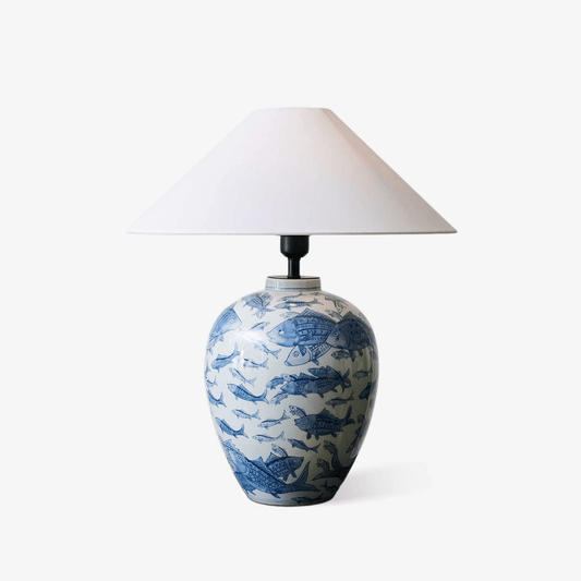 Marina Table Lamp | Porcelain Base | Blue and White
