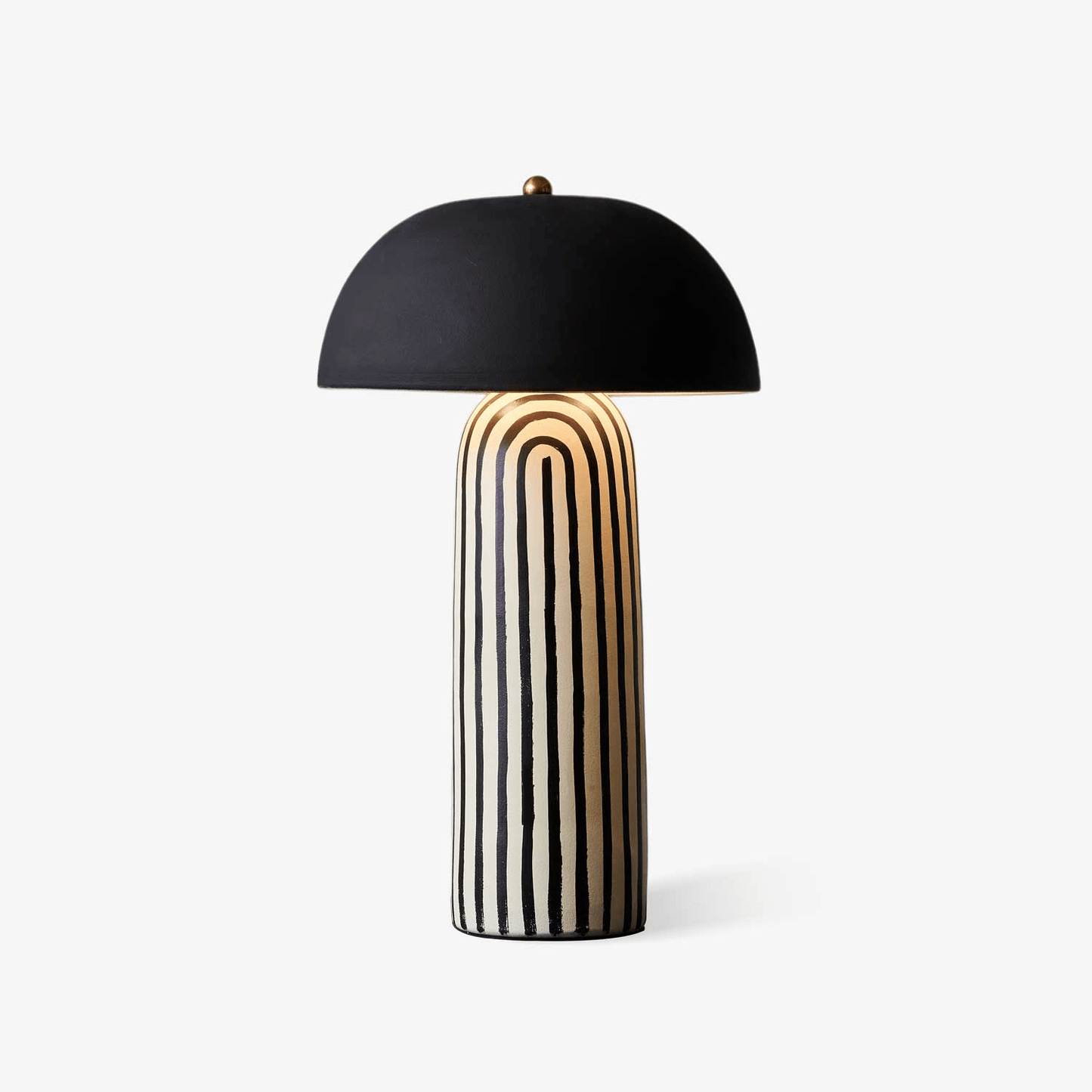Stria Table Lamp | Hand-Painted Ceramic | Black & White