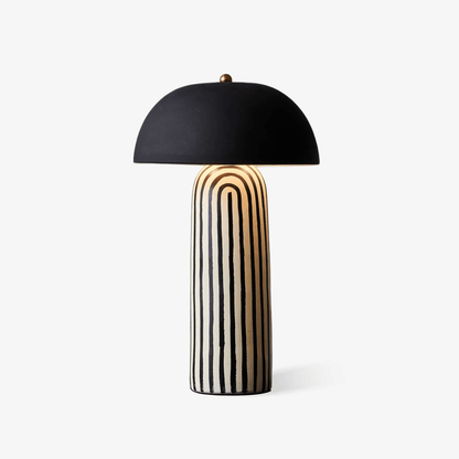 Stria Table Lamp | Hand-Painted Ceramic | Black & White