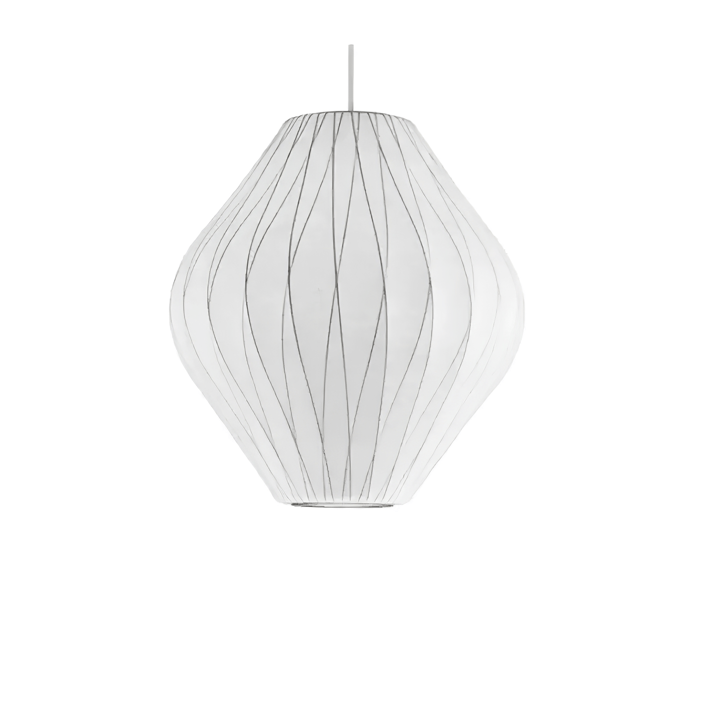 Nelson Bubble Pendant Lamp | Mulberry Silk & Steel | White