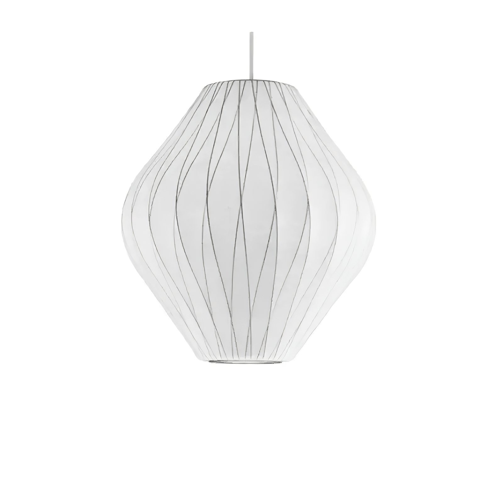 Nelson Bubble Pendant Lamp | Mulberry Silk & Steel | White