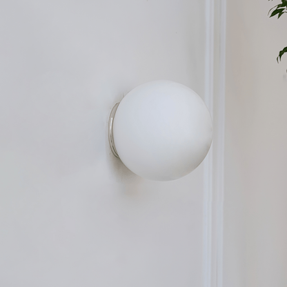 Glass Mini Orb Wall Lamp | Iron, Glass | White