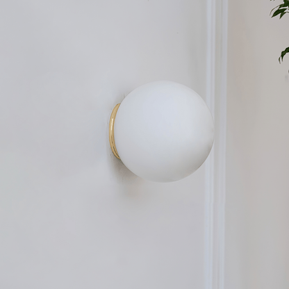 Glass Mini Orb Wall Lamp | Iron, Glass | White
