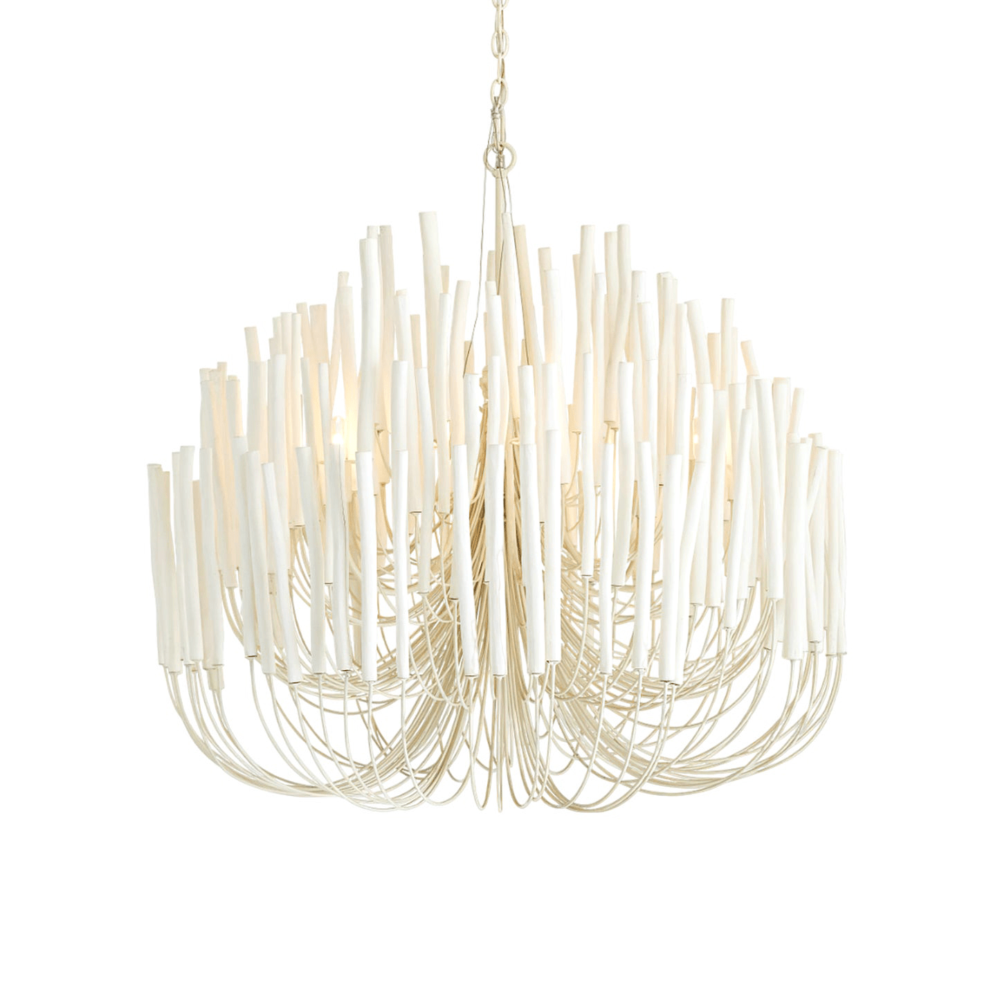 Swinton Chandelier | White Wood & Metal | Multiple Head Options