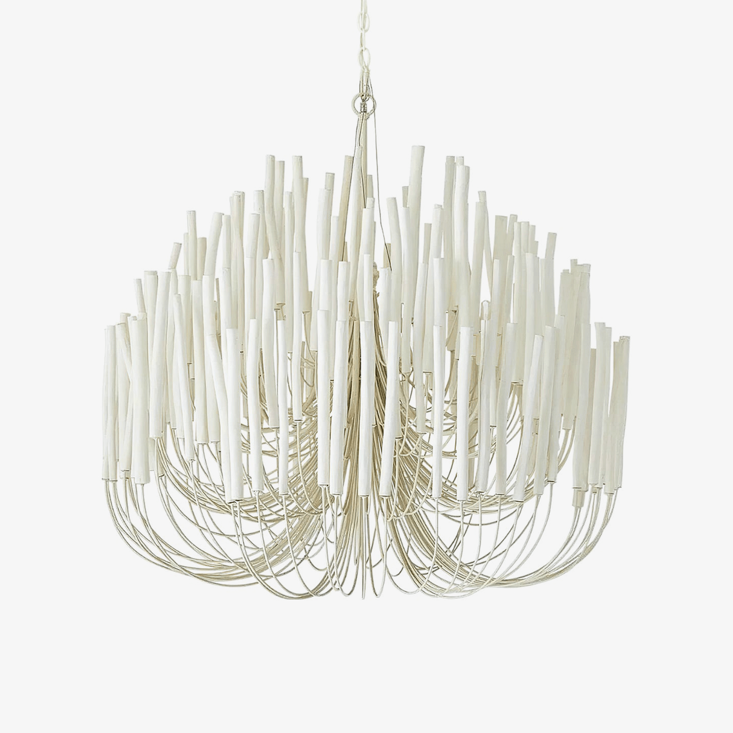 Swinton Chandelier | White Wood & Metal | Multiple Head Options