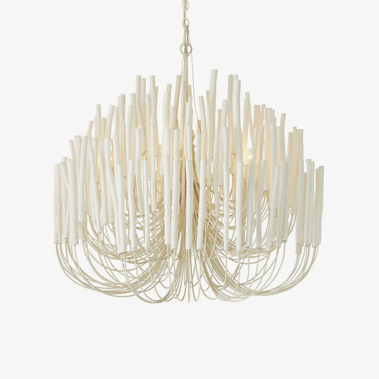Swinton Chandelier | White Wood & Metal | Multiple Head Options