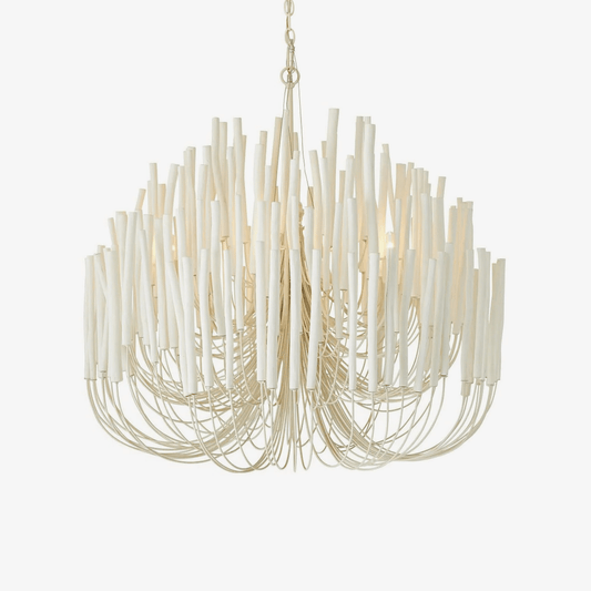 Swinton Chandelier | White Wood & Metal | Multiple Head Options