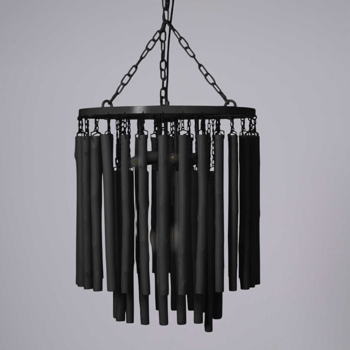 Swinton Chandelier | White Wood & Metal | Multiple Head Options