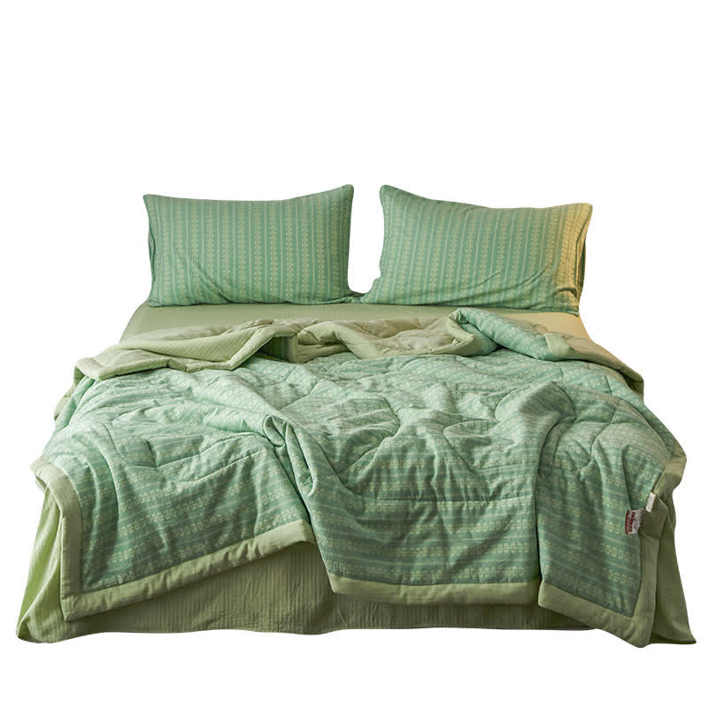 Cotton Jacquard Summer Quilt | Eco-Friendly Lightweight | Full/Queen/King Sizes