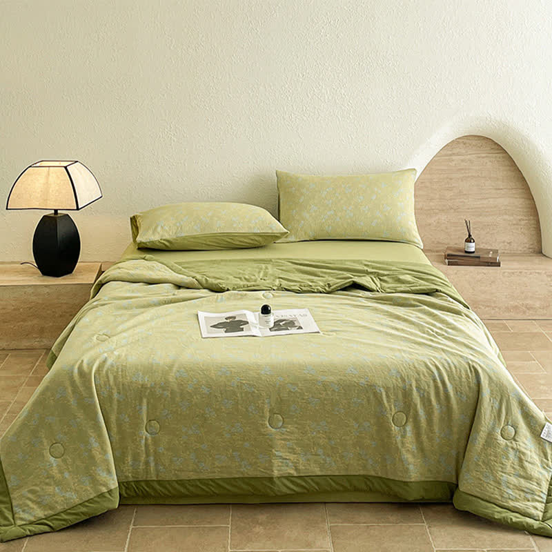 Cotton Summer Quilt | Three-Layer Jacquard Design | Full/Queen Size Options