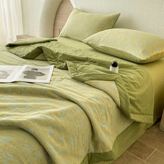 Cotton Summer Quilt | Three-Layer Jacquard Design | Full/Queen Size Options