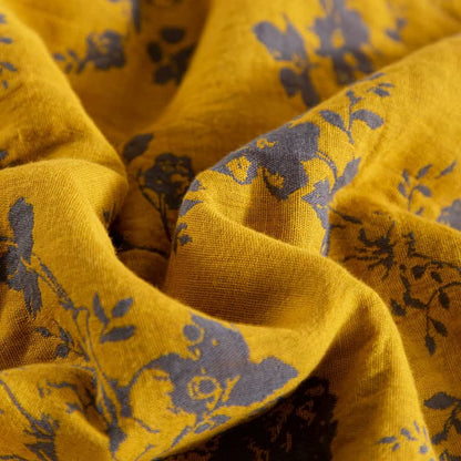 Floral Cotton Summer Quilt | Double-Layer Design | Yellow | Twin, Full, Queen, King Sizes