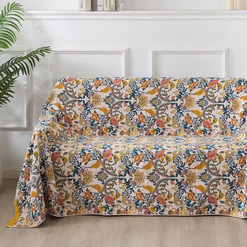 Bohemian Cotton Gauze Reversible Quilt | Eco-Friendly Design | Full Size 59"x79"