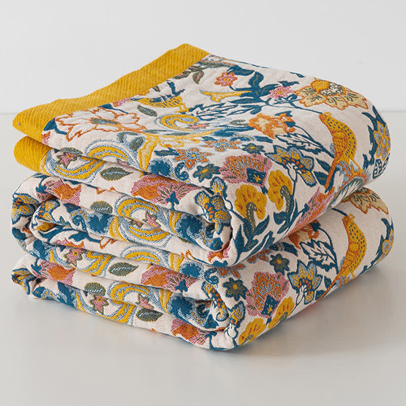 Bohemian Cotton Gauze Reversible Quilt | Eco-Friendly Design | Full Size 59"x79"