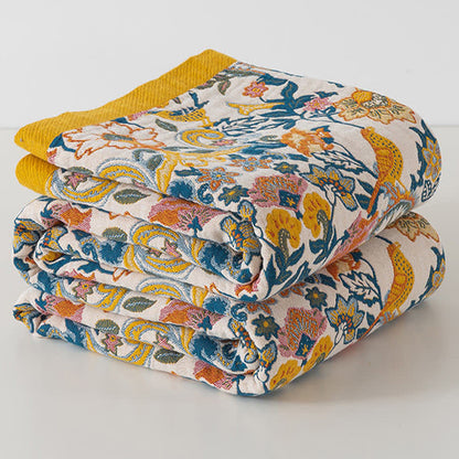 Bohemian Cotton Gauze Reversible Quilt | Eco-Friendly Design | Full Size 59"x79"