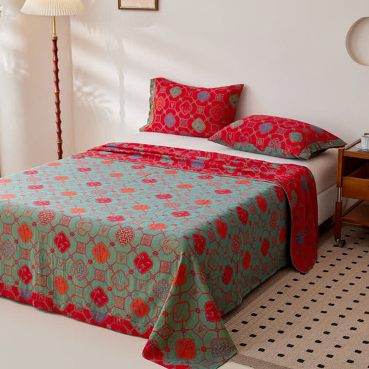 Cotton Gauze Coverlet | Reversible Jacquard | Twin Size