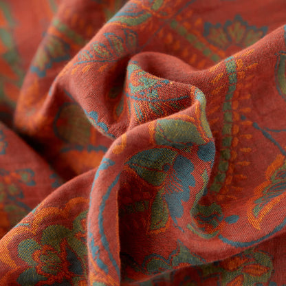Retro Floral Twin Cotton Coverlet | Reversible Design