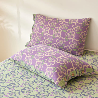 Floral Cotton Gauze Coverlet | Reversible Design | Twin, Full, Queen, King Sizes