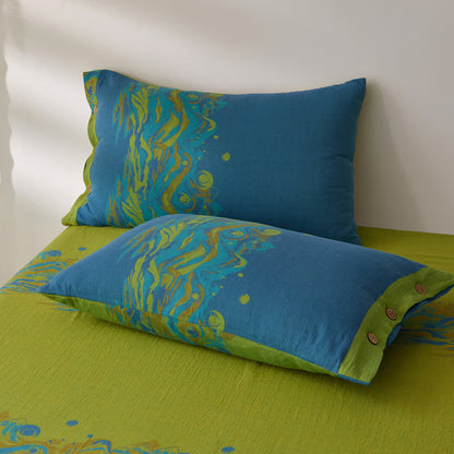 Landscape Print Coverlet | Soft Cotton Gauze | Multiple Sizes Available