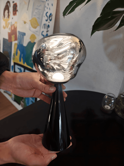 Lava Table Lamp | Metal & Acrylic | Gold or Silver