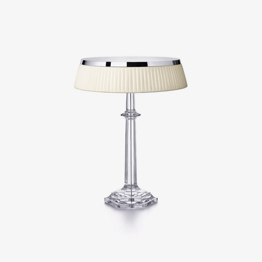 Versailles Table Lamp | Metal & Glass | Chrome Finish, White Shade