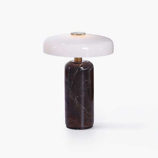 Lunara Marble Table Lamp | Marble & Glass | Black/White/Brown