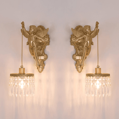 Flying Angel Wall Light | Baroque Design | Copper Finish