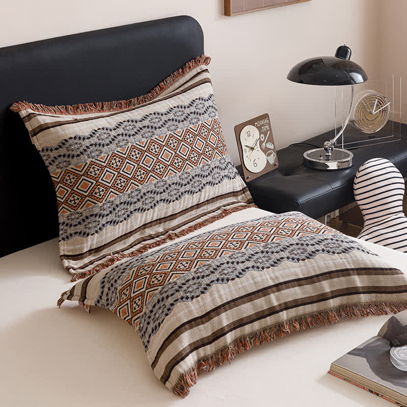 Ethnic Style Four-layer Cotton Gauze Tassel Quilt