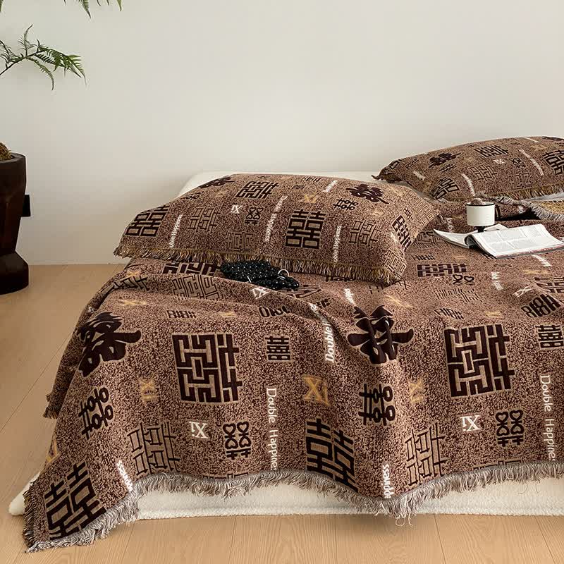 Retro Four-layer Cotton Gauze Tassel Quilt
