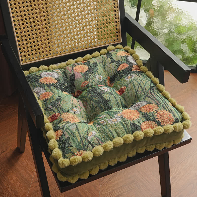 Floral Floor Cushion | Soft Polyester & High-Density Foam | 17" x 17"