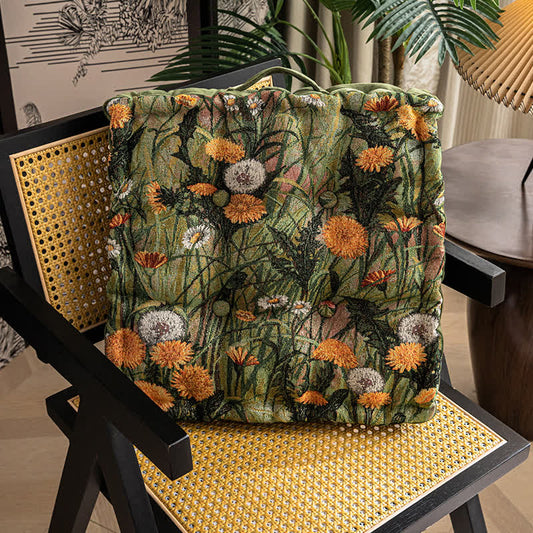Floral Floor Cushion | Soft Polyester & High-Density Foam | 17" x 17"