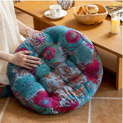 Bohemian Floral Floor Cushion | Plush Polyester | 21" x 21"